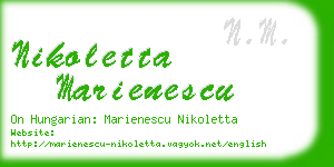 nikoletta marienescu business card